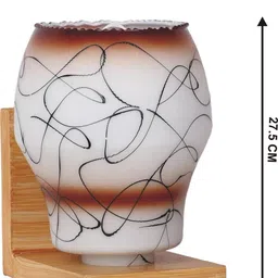 1ST TIME Brown & White Textured Wood Abstract Shaped Shaped Wall Lamp image 3