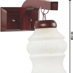 1ST TIME White & Brown Wood Traditional Wall Lamp image 4