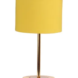 Devansh Yellow Wood Contemporary Cylindrical Shaped Table Lamp image 4