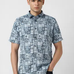VAN HEUSEN DENIM LABS Men Slim Fit Printed Casual Shirt-picture-26