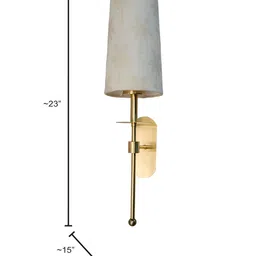 Fos Lighting Gold-Toned & White Printed Frustum Shaped Metal Wall Lamp image 2