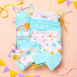 SuperBottoms Infants 11-Pcs Printed Pure Cotton Baby Apparel Gift Set-picture-45