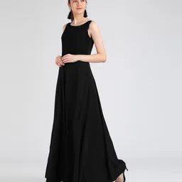 tokyo talkies Women Maxi Black Full Length Dress image 3
