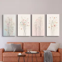 nestroots Floral Symphony Canvas 4 Pcs Wall Rectangle Paintings Wall Art -24 x 48in-picture-26