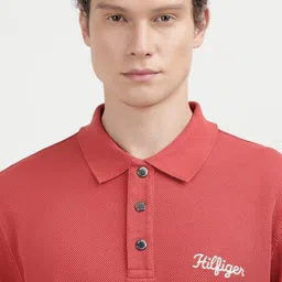 Tommy Hilfiger Men Solid Polo Collar Cotton T-Shirt image 2