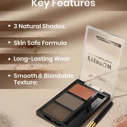 TEEN TEEN COSMETICS 3 Colors Eyebrow Enhancer Powder Palette- 4 g- Shade- 01 image 2