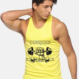 Anax Aesthetics Men Polyester Dri-Fit Printed Sleeveless Sando Gym Vest Stringer Tank Top-picture-0