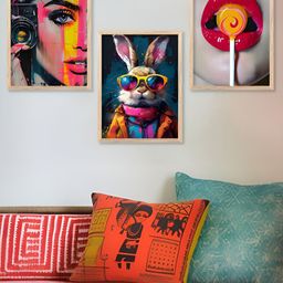Kotart Blue & Pink 3 Pieces Wooden Abstract Wall Arts-picture-37