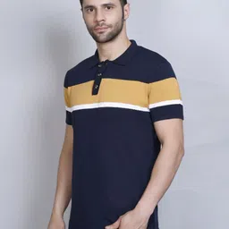 PULAKIN Colourblocked Polo Collar Regular Fit T-shirt image 3