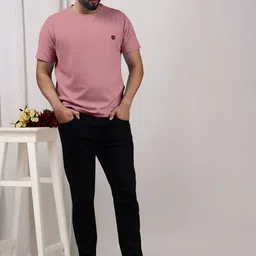 Yazole Pack Of 2 Self Design Round Neck Short Sleeves Regular Fit T-Shirts image 5