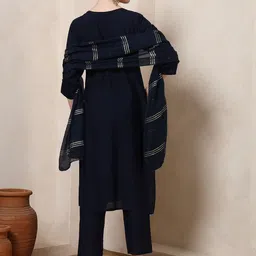 Spera Women Paisley Embroidered Regular Sequinned Kurta with Trousers & With Dupatta image 3