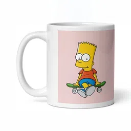 Mr UVD White & Yellow Cartoon Characters Printed Ceramic Glossy Mug 350 ml-picture-24