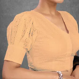 KALINI Embroidered Cotton Saree Blouse image 2