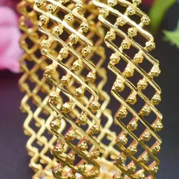 Sattik Set Of 2 Gold Brass Bangles-image-52