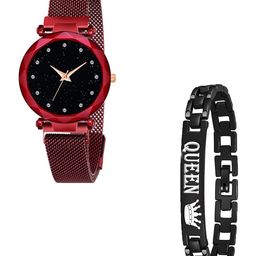 CSAMON Women Embellished Watch Gift Sets G GR_379_Red_12 Queen Bracelet-picture-35
