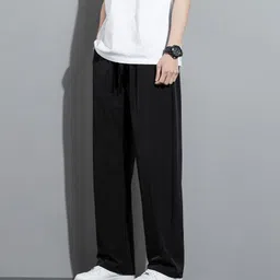 paralians Men Solid Black Track Pants image 2