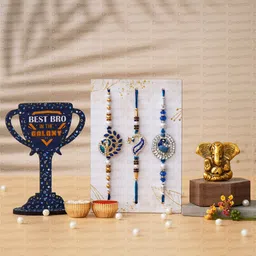 dreamica Designer DRM-RAKHI-5101 Mauli Thread Rakhi, Showpiece, Chawal Roli Pack, Greeting CardSet-picture-47