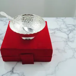 swaroopa Steel Decorative Bowl Silver Bowl image 3