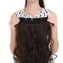 Women's Brown Curly 1 set contains 5 clips Hair Clip-image-2