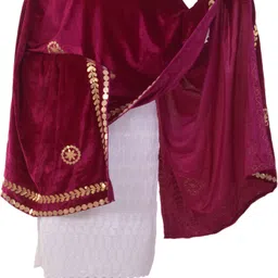 trendz hack Velvet Woven Maroon Women Dupatta-picture-42