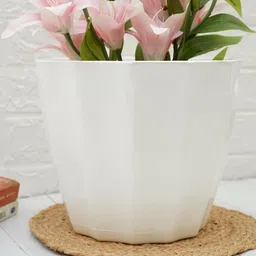 gold dust White Plastic (Set of 2) Desk Pots image 3