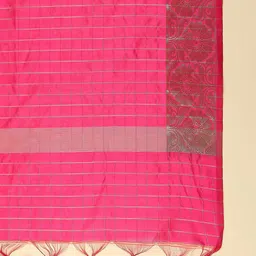 Dupatta Bazaar Women Pink & Gold-Toned Woven Design Dupatta image 5