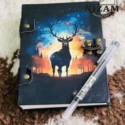 nizam handiicraft Deer Print special binding A5 Diary Un-Ruled 200 Pages (Multicolor) 7x5 inch A5 Diary 200 200 Pages-picture-28