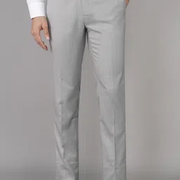 raymond Men Slim Fit Grey Polyester Trousers-picture-35