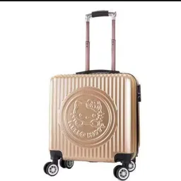 pollo klassik Small Cabin Suitcase (27 cm) 4 Wheels - Printed bag 360 Degree Wheels & TSA Lock Suitcase for Kids Travel - Gold-picture-17