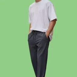 nivedanm Men Solid Grey Track Pants image 5