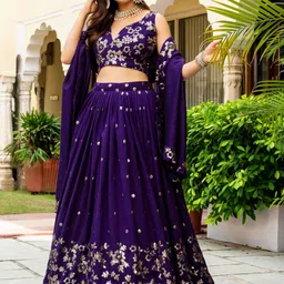 JIHU CULTURE Embroidered Ready to Wear Lehenga & Blouse With Dupatta image 3