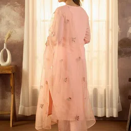 Indo Era Ethnic Motifs Embroidered Regular Sequinned Kurta With Trousers & Dupatta image 5