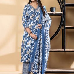 Readiprint Women Floral Printed Kurta with Trousers & Dupatta-picture-20