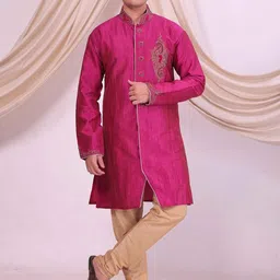 Desibutik Embroidered Mandarin Collar Sherwani image 5