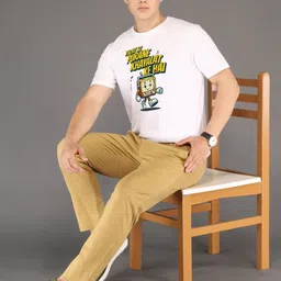 BRAWNY BATTLER Men Typography Printed Round Neck Pure Cotton T-shirt image 4