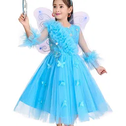 kids fashion hub Floral Georgette Fit & Flare Dress-picture-38