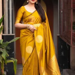 VASTRAAVEDAA Woven Design Zari Art Silk Handloom Banarasi Saree-picture-45