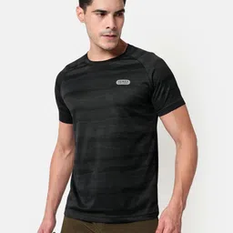 OLWEN Men Abstract Printed Raglan Sleeves Anti Odour T-shirt-image-70