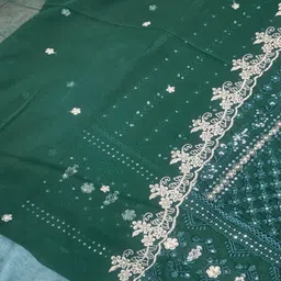 DEALBAZAARS CORPORATION WITH DB LOGO Women Embroidered Semi-Stitched Dress Material image 3