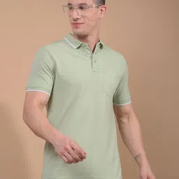 Crimsoune Club Men Solid Polo Collar Slim Fit T-shirt-picture-17