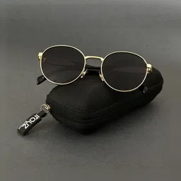 Irayz Unisex Black Lens & Gold-Toned Round Sunglasses with-picture-33