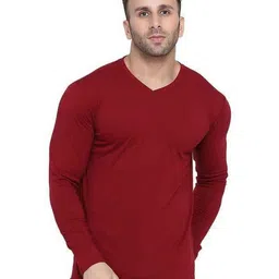 Blisstone Men Solid V-Neck Slim Fit T-shirt-image-12