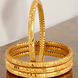 LUCKY JEWELLERY Set Of 4 Gold Plated Bangles image 1