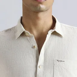 Pepe Jeans Spread Collar Breathable Bio Wash Pure Linen Casual Shirt image 4