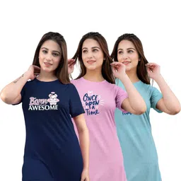 URBE-URBAN EVOLUTION Pack of 3 Typography Printed Round Neck T-shirt-picture-16