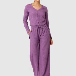 Freehand by The Indian Garage Co Self Design V Neck Top & Trousers Co-ords-picture-30