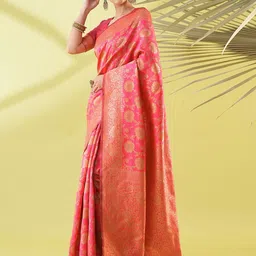 VILLAGIUS Ethnic Motifs Woven Design Zari Saree image 3