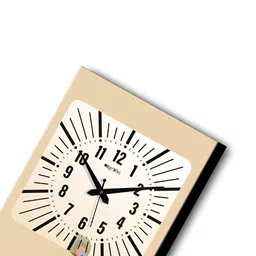 OLIVE TREE Beige & Blue Printed Wooden Contemporary Rectangle Shaped Wall Clock image 5