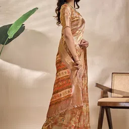 Aaishvyapparels Ethnic Motifs Silk Blend Handloom Mysore Silk Saree image 4