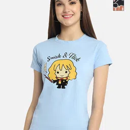 Tromko Women Pack of 2 Graphic Printed Round Neck Cotton Regular Fit T-shirts-image-87